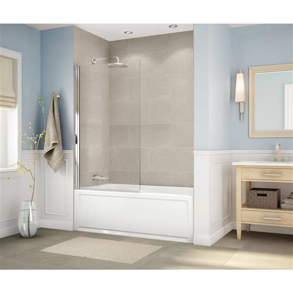 Baignoire en alcôve MAAX New Town blanc acrylique rectangle drain à droite 32 po x 59,75 po