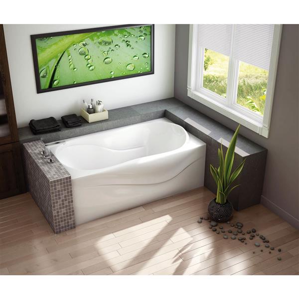 MAAX Murmur 33-in x 59.88-in White Acrylic Rectangular Left Drain Alcove Bathtub