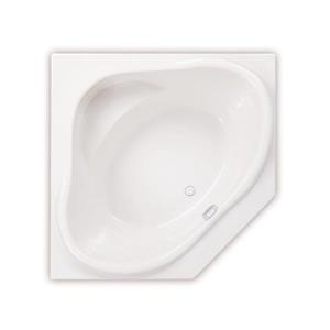 MAAX Nancy 54-in x 54-in White Acrylic Corner Centre Drain Drop-In Bathtub