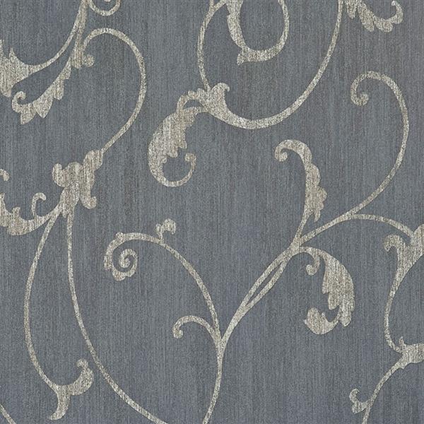 Walls Republic Blue Damask Non-Woven Ornamental Floral Thistles ...