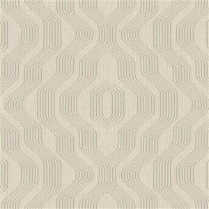 Walls Republic Taupe Geometric Non-Woven Paste The Wall Modern Swerve Wallpaper