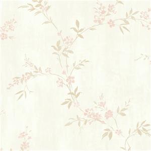 Walls Republic Rose Pink Classic Floral Metallic Wallpaper