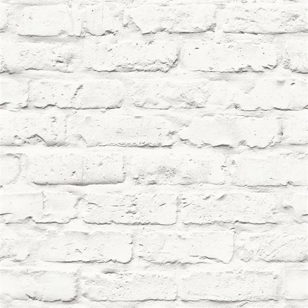 Walls Republic White White Contemporary Faux Brick Wallpaper