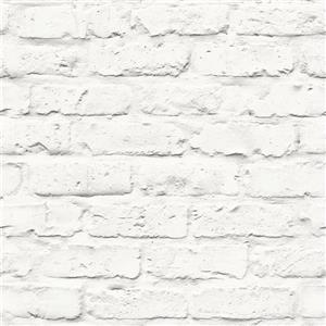 Walls Republic White/White Contemporary Faux Brick Wallpaper