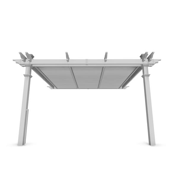 Vita White PVC Elysium Attached Louvered Pergola