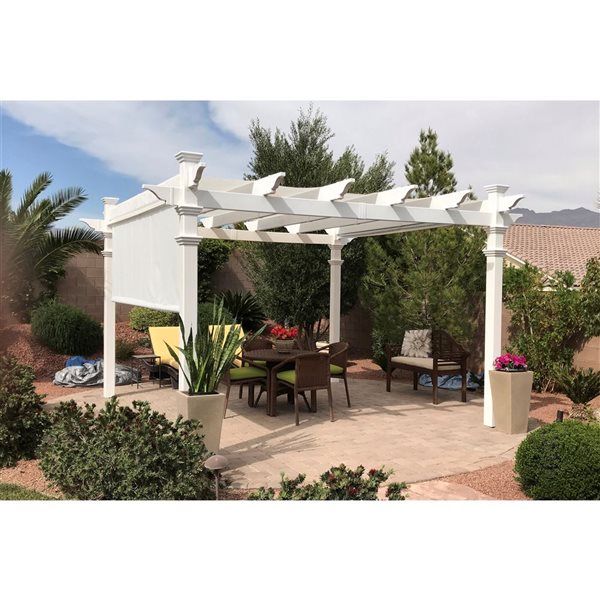 Vita White PVC Monterey Pergola