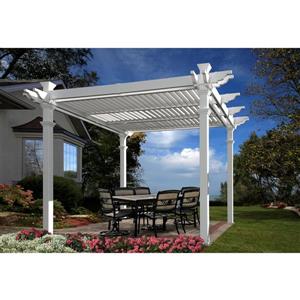 Vita White PVC Avalon Louvered Pergola