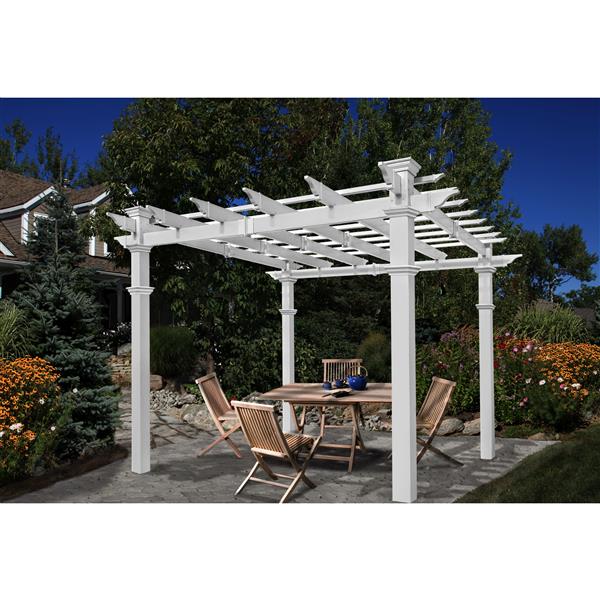 Vita White PVC Venetian Pergola