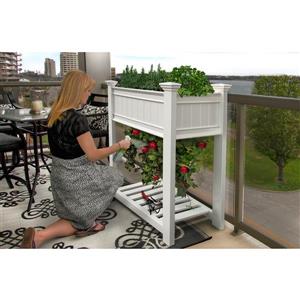 New England Arbors Urbanscape 53-in x 36-in x 24-in White Planter