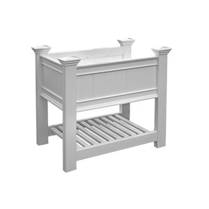 Vita Cambridge 35.4-in x 36-in White Planter