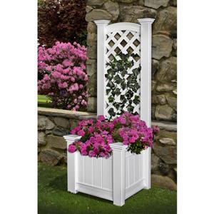 New England Arbors Kensington 63.7-in x 23-in x 20-in White Planter