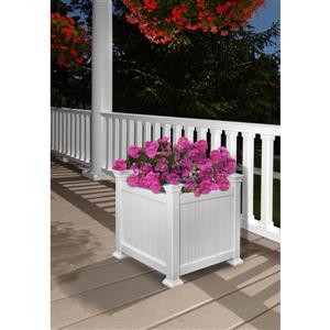 New England Arbors Cardiff 15.75-in x 15-in White Planter