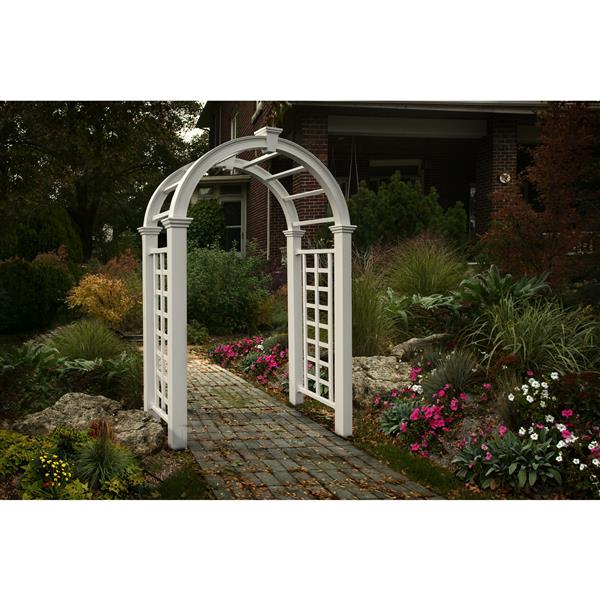 Vita White Nantucket Deluxe Arbor Va84240 Rona Vita White Nantucket Deluxe Arbor, New England Arbors White Vinyl Garden Arch Trellis
