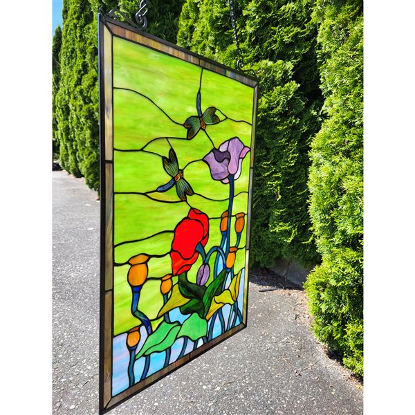 Fine Art Lighting Ltd. Dragonfly Tiffany-Style Window Panel