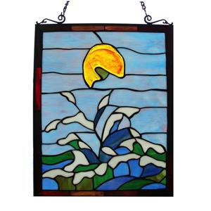 Fine Art Lighting Ltd. Jumping Fish Tiffany-Style Window Panel Stained Glass