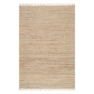 nuLOOM Sacha Trellis Tassel Natural 8-ft x 10-ft Off-White Area Rug