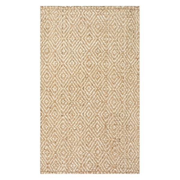 nuLOOM Alanna Diamond Jute Natural 6ft x 9ft OffWhite Area Rug