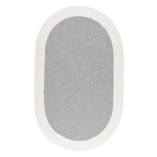 nuLOOM Braided Solid Border Delaine 5ft x 8ft Oval Grey Area Rug