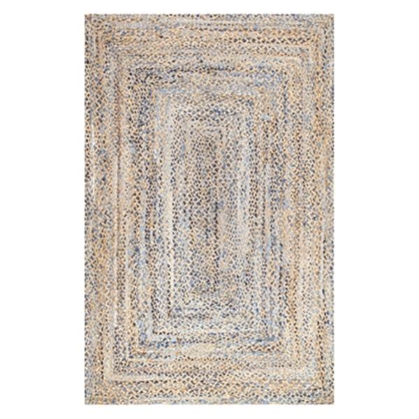 nuLOOM Hand Braided Eliz Jute 6ft x 9ft OffWhite Area Rug MGDR01A
