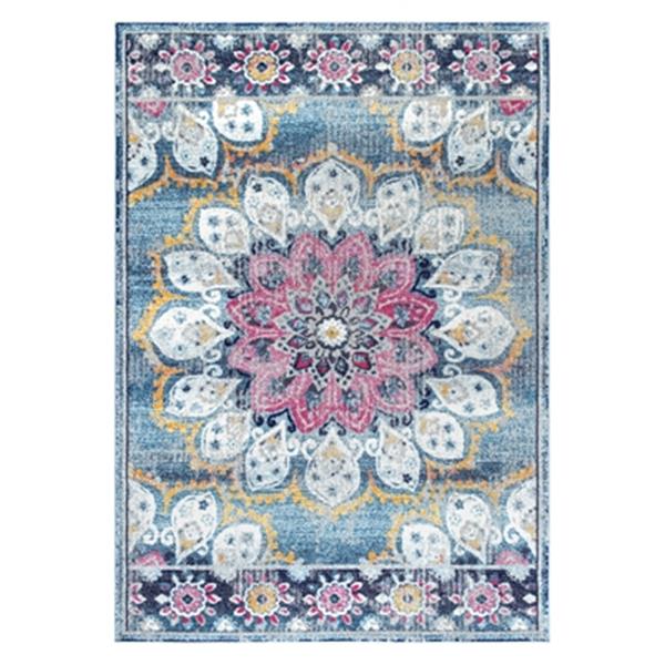 nuLOOM Vintage Floral Kiyoko 5-ft x 7-ft Turquoise Area Rug