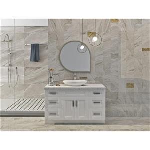 Meuble-lavabo simple Cowry, blanc de 54 po