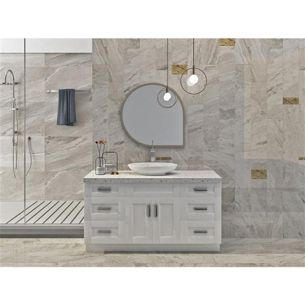 Cowry 60-in Bathroom Vanity Cabinet in Pearl White