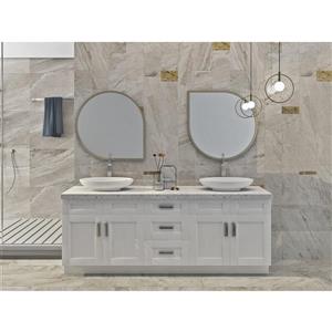 Cowry 84-in Pearl White Bathroom Vanity Cabinet