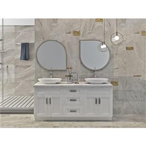 Cowry 72-in Pearl White Bathroom Vanity Cabinet