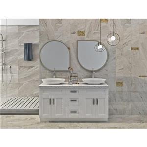 Cowry 63-in Pearl White Bathroom Vanity Cabinet