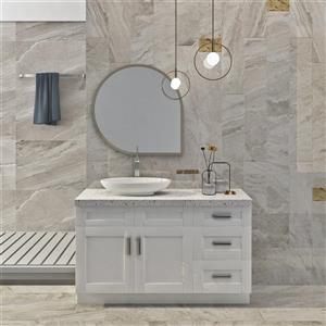 Cowry 55-in Pearl White Bathroom Vanity Cabinet