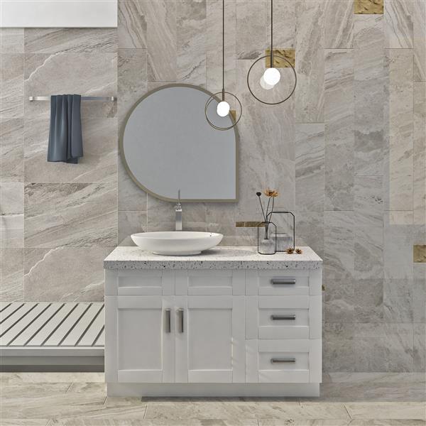 Cowry 51-in Pearl White - Bathroom Vanity Cabinet