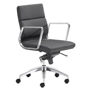Chaise de bureau Engineer de Zuo Modern, 18,5 po x 20 po, noir