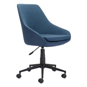 Zuo Modern Powell Office Chair - 18.5-in - 21.2-in - Upholstered - Blue