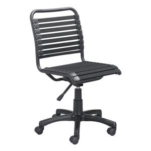Zuo Modern Stretchie Office Chair - 17.7-in - 22-in - Faux Leather - Black