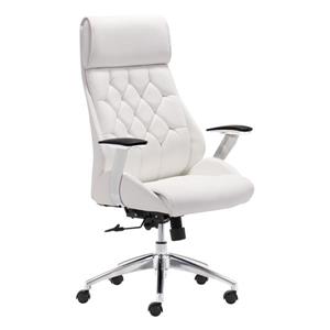 Zuo Modern Boutique Office Chair - 19.7-in x 18-in - Faux Leather - White