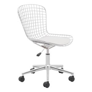 Zuo Modern Wire Office Chair - 20.9-in x 19-in - Metal - Chrome