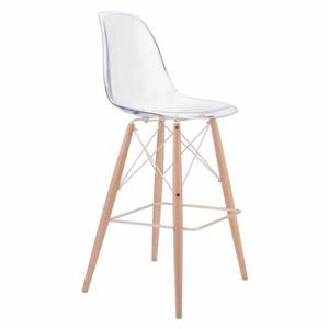 Tabouret de bar Shadow de Zuo Modern, 29,5 po, plastique transparent