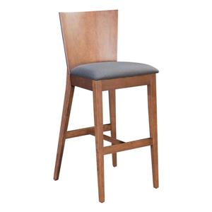 Zuo Modern Brown/Grey Polyester 29.3-in Ambrose Bar Stools (Set of 2)