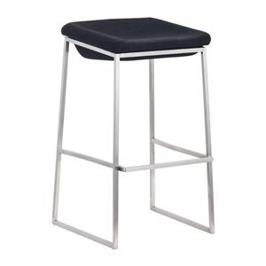 Zuo Modern Lids Bar Stool - 28.7-in - Polyester - Gray - Set of 2