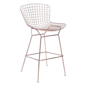 Tabouret de bar Wire de Zuo Modern, 28,3 po, métal, or, ens. de 2