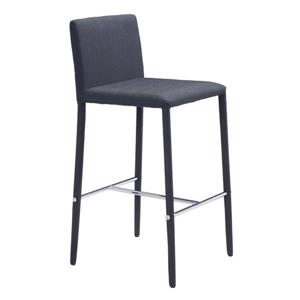 Tabouret de bar Confidence de Zuo Modern, 26 po, métal noir, ens. de 2