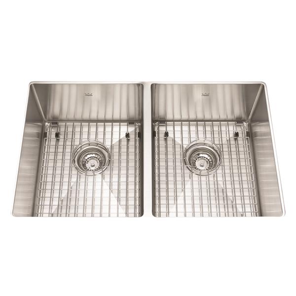 Kindred 29-in x 18-in Stainless Steel Double Sink