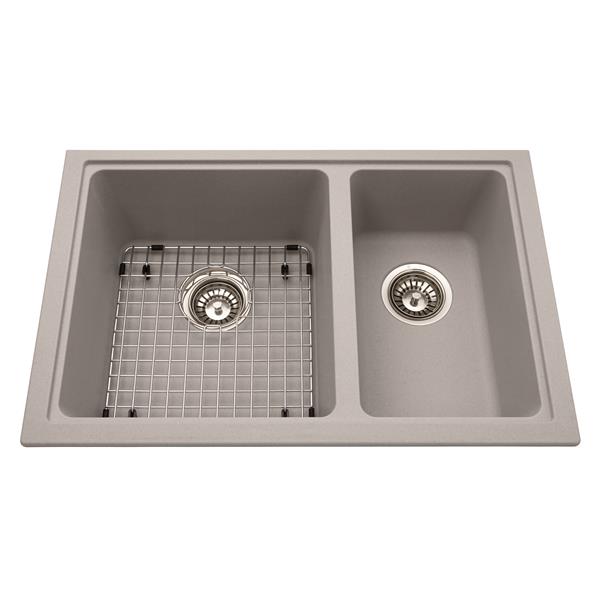 Kindred Granite Gray Franke Double Sink 27.56-in X 18.13-in