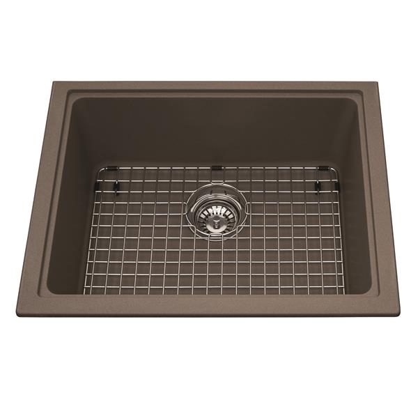 Kindred Franke 18.25-in X 23-in Brown Granite Single Sink