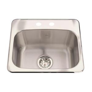 Kindred Steel Queen Topmount 19.13-in x 17-in Stainless Steel Single Hospitality Sink