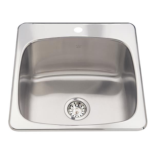 Kindred 20-in x 20.50-in Silver Single Sink