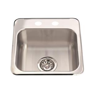 Kindred Steel Queen Topmount 15.25-in x 15.44-in Stainless Steel Single Hospitality Sink