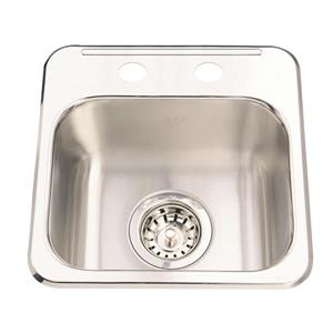 Kindred Steel Queen topmount 13.63-in x 13.63-in Stainless Steel Hospitality Sink