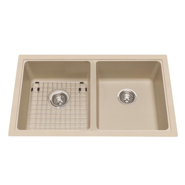 Kindred Granite Champagne Franke Double Sink 33-in X 19.38-in KGD2U-9CH ...