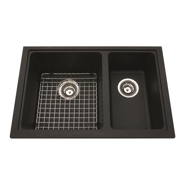 Kindred Granite Brown Franke Double Sink 27.56-in X 18.13-in